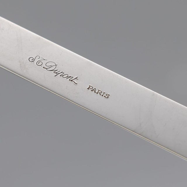 Metal Vintage French Silver and Gold Bookmark by S.T. Dupont, Paris, 1930s For Sale - Image 7 of 10