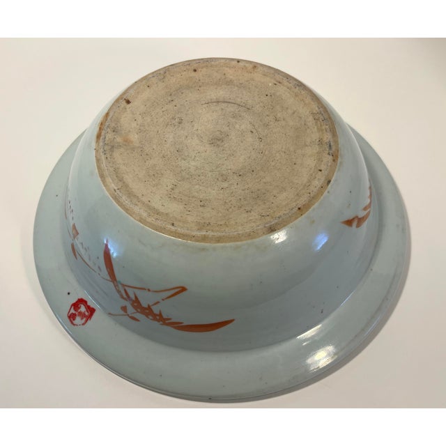 White Circa 1915-1920 Early Republic Chinese Kanghxi Style Big Porcelain Bowl 13.5"d For Sale - Image 8 of 14