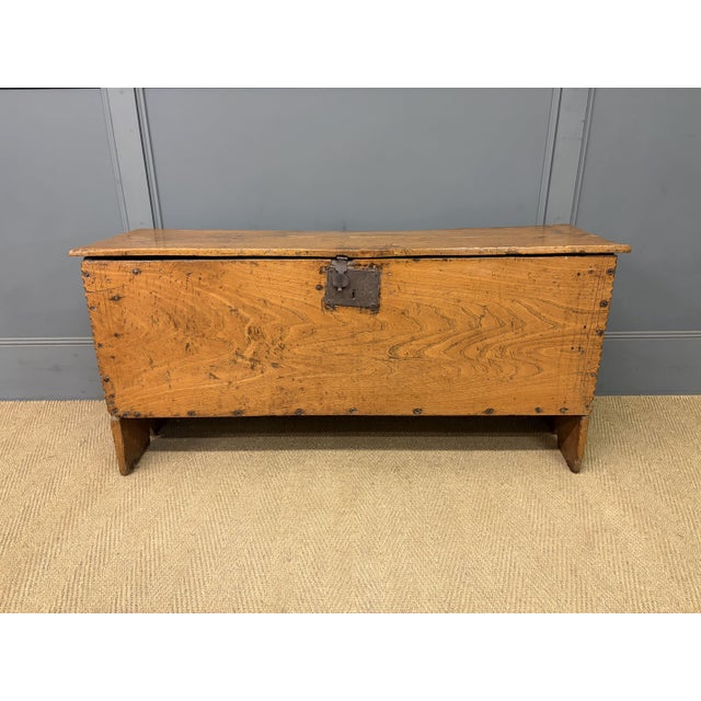 A charming mid 18th century coffer cosntructed in solid Elm. Packed full of rustic character and charm. Signs of historic...