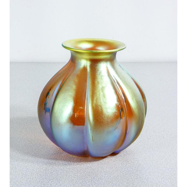 Glass vase iridescent blown wmf myra series origin germany period 1920s/30s brand wmf model myra series material...