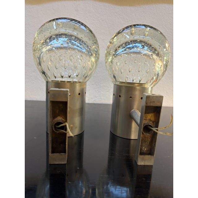 Metal Wall Lamps by Gino Sarfatti for Seguso, Italy, 1950, Set of 2 For Sale - Image 7 of 9