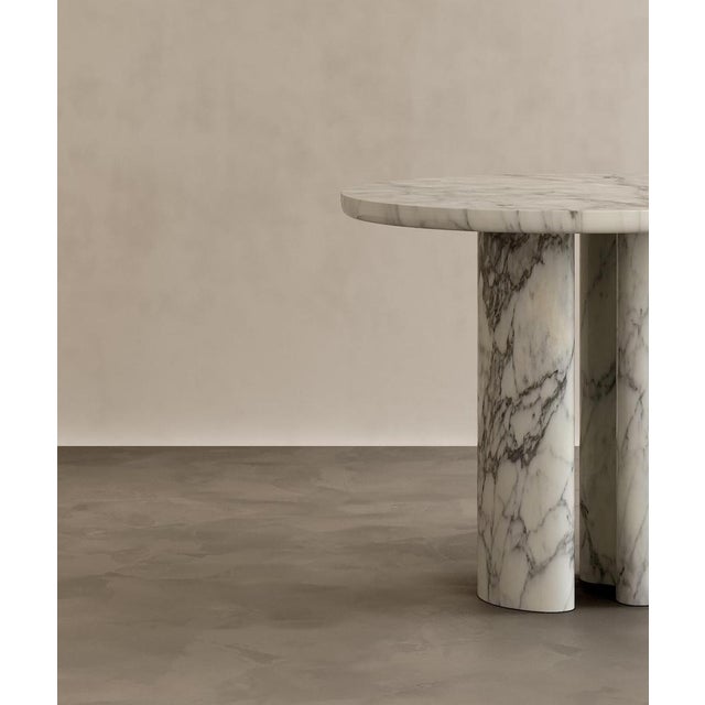 Not Yet Made - Made To Order Roman Dining Table I in Arabescato Marble by Paloma Editions For Sale - Image 5 of 6