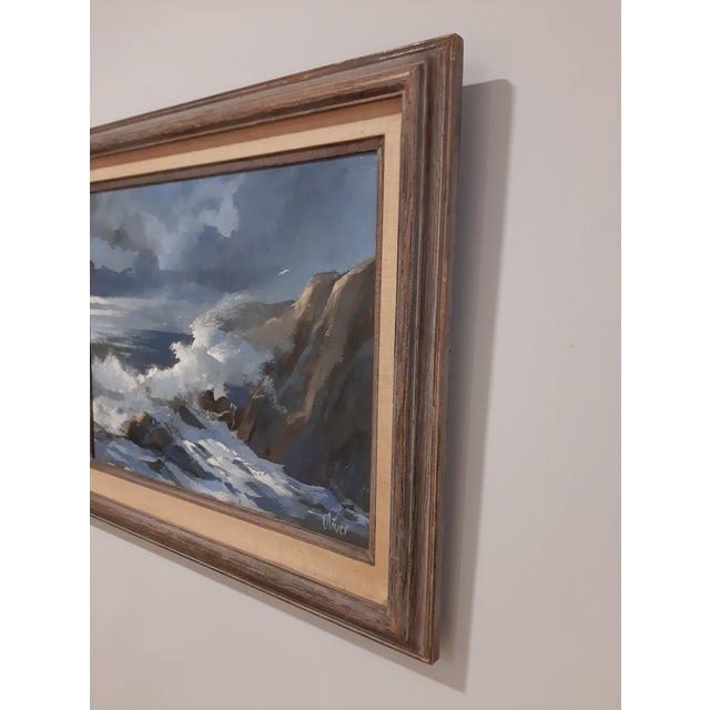 Item Specifics: Title: "Seascape" by Doug Oliver (1942–2019) – Original acrylic on Canvas Artist: Doug Oliver (Wood Framed...