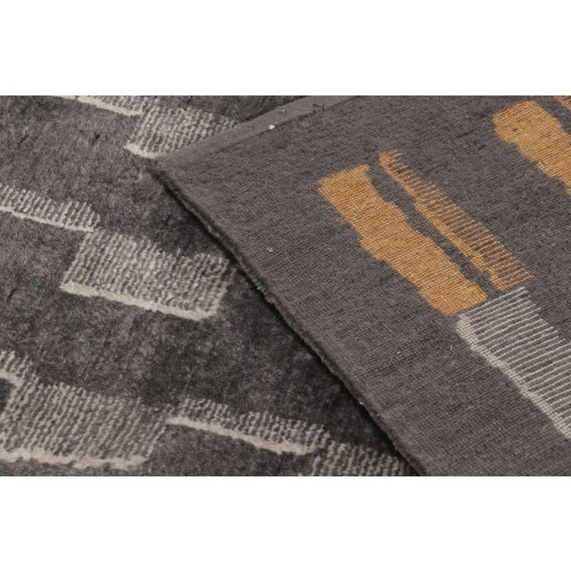 Rug & Kilim's Art Deco Style Rug in Mohair With Black & Gray Geometric Design For Sale - Image 11 of 11