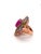 Pink Bochic “Capri” Vintage Diamond, Ruby, Peridot & Citrine Ring - 18K Gold & Silver For Sale - Image 8 of 16