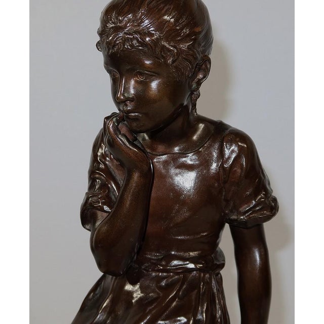 A. Massoulle, Jeune fille assise, Late 1800s, Bronze For Sale - Image 10 of 18