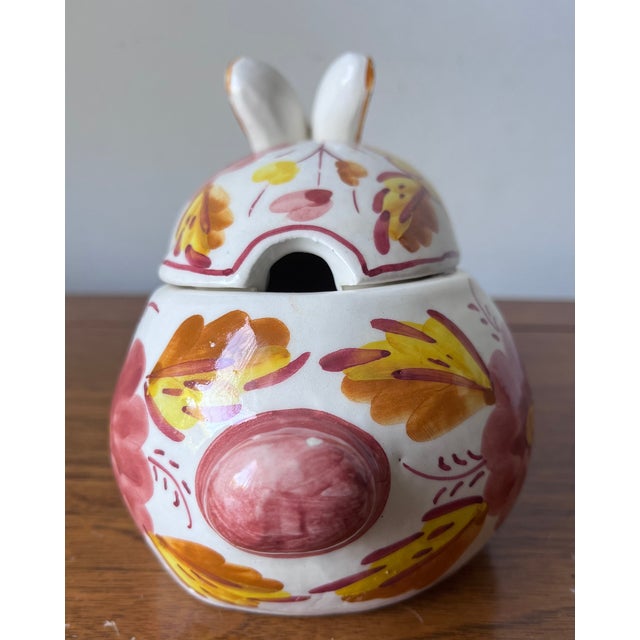 Vintage Hand-Painted Faience Rabbit Tureen For Sale - Image 4 of 10