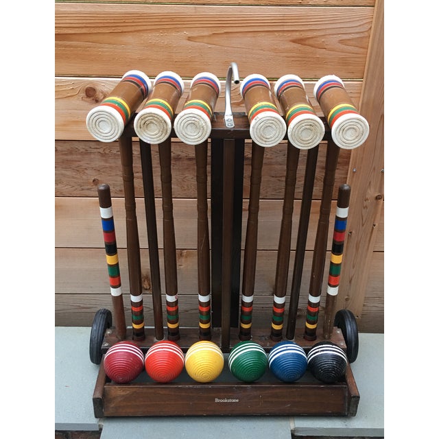 Wooden Brookstone Croquet Set Set of 6 Chairish