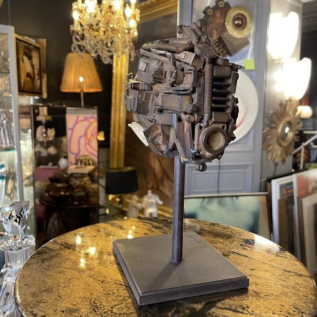 Brutalist Ship / Fish Assembled Sculpturein Steel by Jacques Dufrane, 2000 For Sale - Image 5 of 18