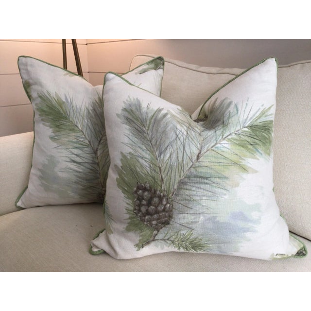 Barbara Barry for Kravet “Idyllwild” in Spring 22” Down Filled Pillows - a Pair For Sale In Atlanta - Image 6 of 6