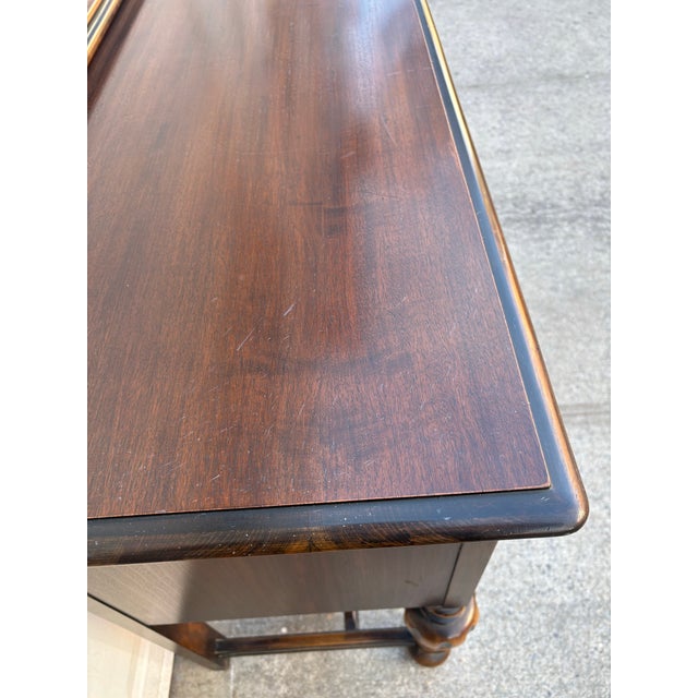 Early 20th Century Antique Colonial Revival Dining Server Table | Early 1900s Mahogany Buffet Server With Turned Legs | Traditional Dining Room Sideboard For Sale - Image 5 of 12