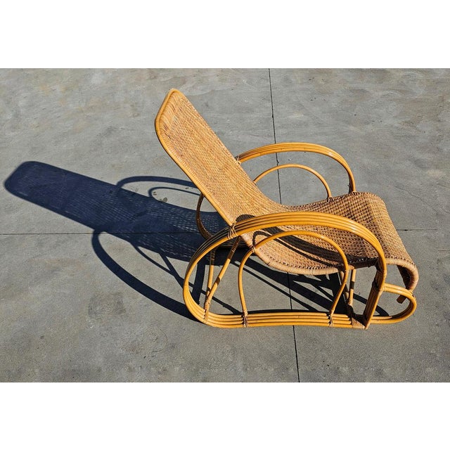 Set of Mid-Century Modern Bamboo and Rattan Loungers, Italy, 1960s For Sale - Image 6 of 16