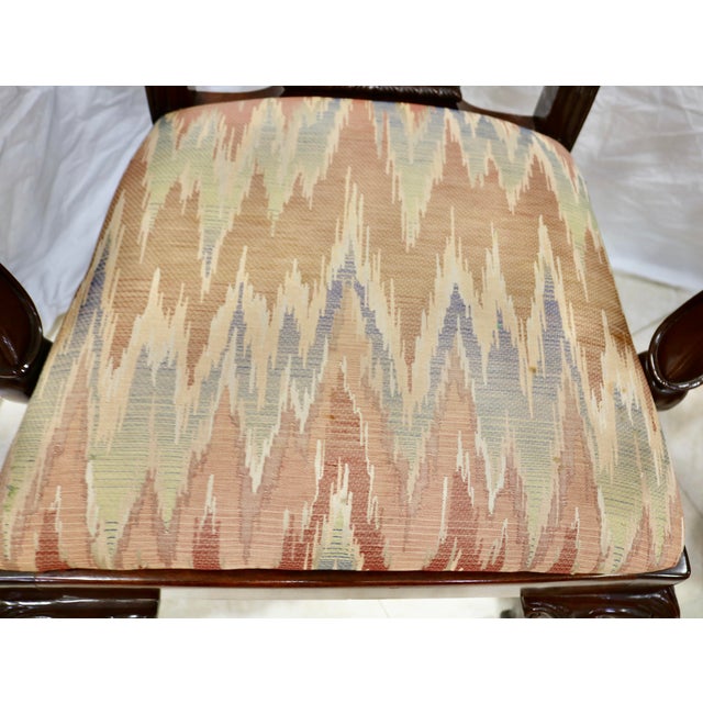 Wood Late 20th Century Chippendale Hand Carved Mahogany Dining Chairs -Set of 8 For Sale - Image 7 of 7