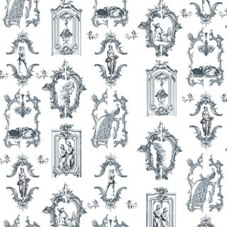 Mitchell Black Peel & Stick Wallpaper Remnant For Sale