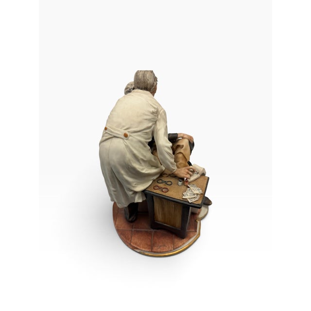 White Vintage Signed Capodimonte "The Oculist" Porcelain Sculpture by Luciano Cazzola For Sale - Image 8 of 10