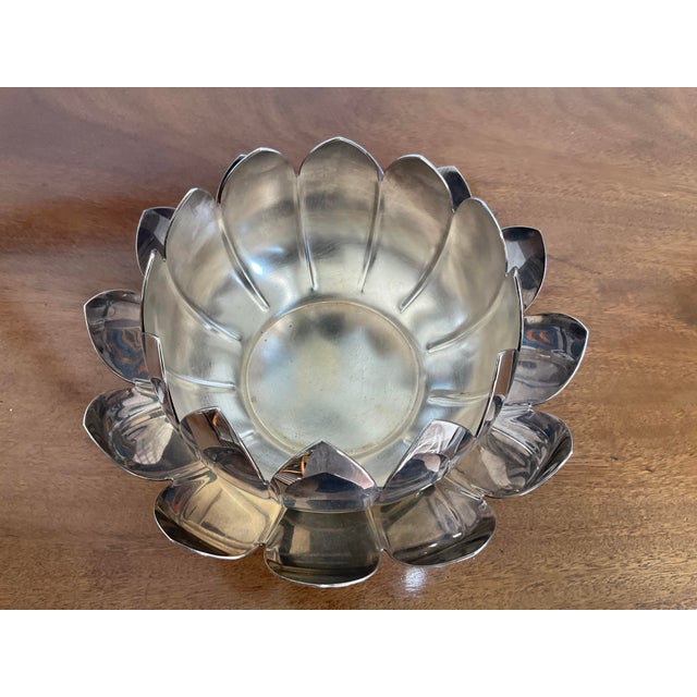 1950s Mid 20th Century Nesting Lotus Bowl by Reed & Barton For Sale - Image 5 of 16