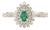 18k Gold Emerald Double Halo Mexican Ring Size 7 by VRJewels For Sale
