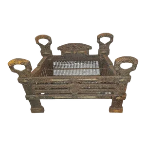 Antique Gothic Hammered Victorian Style Ornate Cast Iron Log Holder