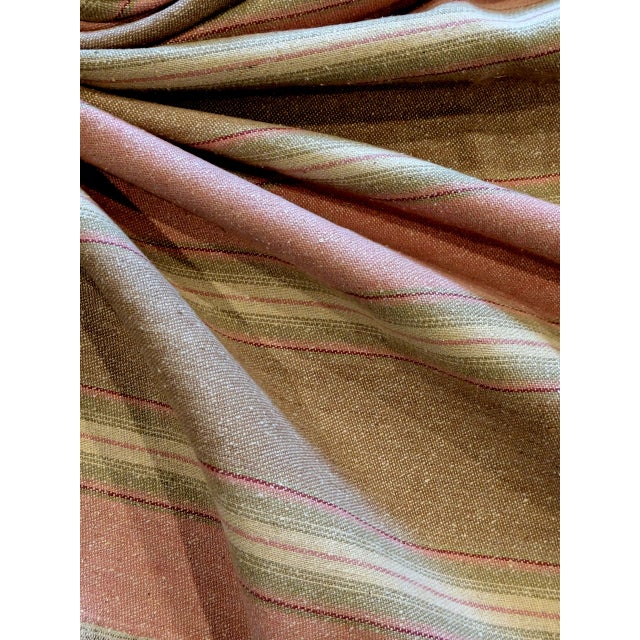 Vintage Rose Tarlow "Tulum" Sorbet Striped Heavy Linen- 4.5 Yards For Sale - Image 9 of 10