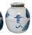 This is a newly made pair of indigo blue and bone white Chinoiserie Ginger Jars with a landscape and a Chinese children...