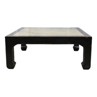Vintage Marble Top Asian Coffee Table For Sale