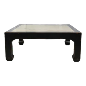 Vintage Marble Top Asian Coffee Table