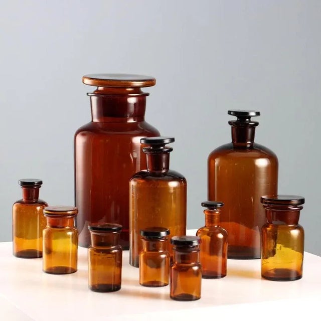 Glass Pharmacy Bottles, Set of 10 For Sale - Image 8 of 8