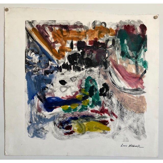 Louis Wolchonok, Abstract Expressionist Oil Painting Modern Monoprint WPA Jewish Artist For Sale In Miami - Image 6 of 6