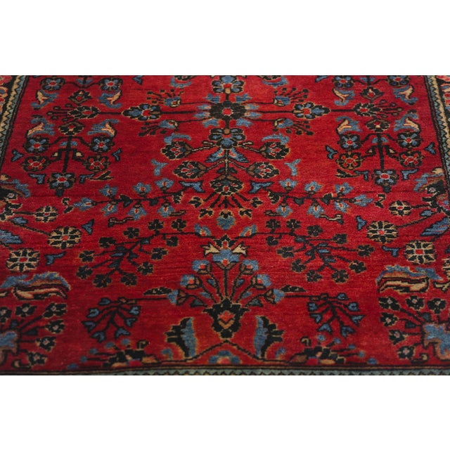 Early 20th Century Antique Red Persian Sarouk Rug - 02'03 X 03'10 For Sale - Image 5 of 9