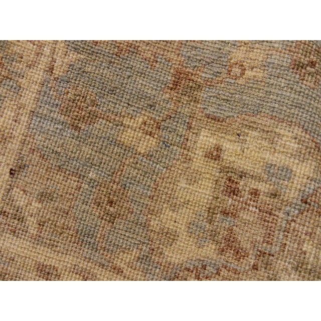 1990s Boho Chic Kafkaz Blue Beige Hand-Knotted Wool Rug - 2′8″ × 12′6″ For Sale In New York - Image 6 of 8