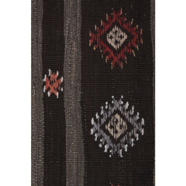 Textile Vintage Goat Hair Turkish Flat Weave Kilim 7'5'' X 10'8'' For Sale - Image 7 of 13