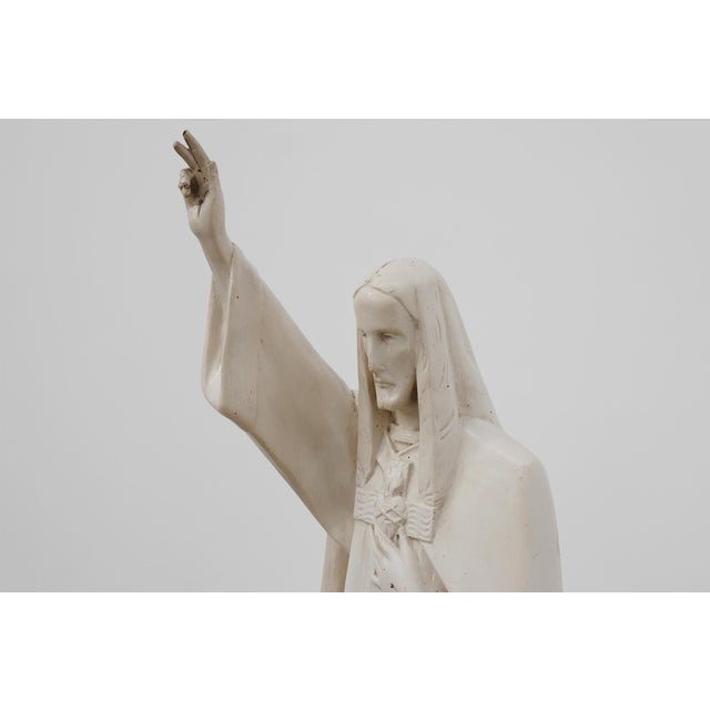 Christ King in Our Home Plaster Statue, Belgium, 1920 For Sale - Image 3 of 12