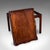 This is an antique silver presentation tray table. An English, flame mahogany serving or side table with Georgian revival...