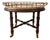 Vintage Custom Mahogany Cocktail Table With Attached Brass Faux Bamboo Gallery Tray Top For Sale