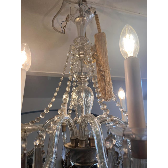 Silver Murano Glass Luster, 1950s For Sale - Image 8 of 13