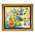 Mid-Century Impressionist Boho Chic Sunflower Still Life Original Oil Painting by American Edith Weir For Sale