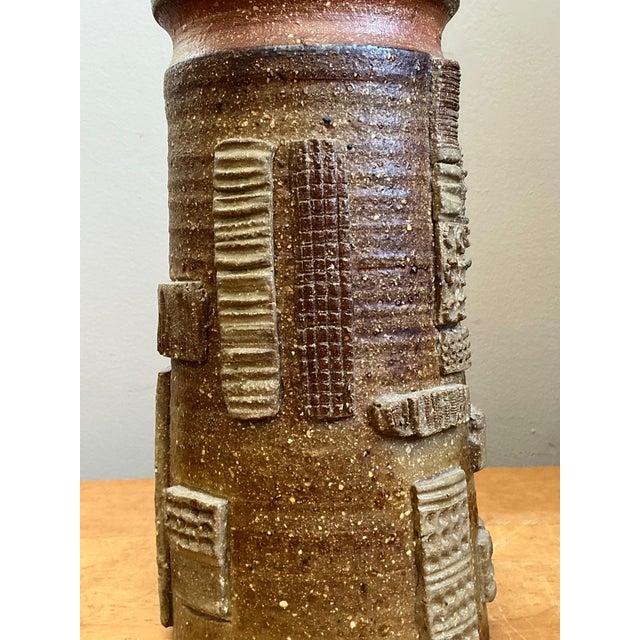 Ceramic Vintage Abstract Patterned Pottery Vase For Sale - Image 7 of 18