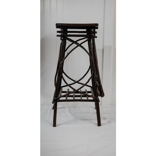 Rustic Antique Adirondack Primitive Twig Table or Stool For Sale - Image 3 of 8