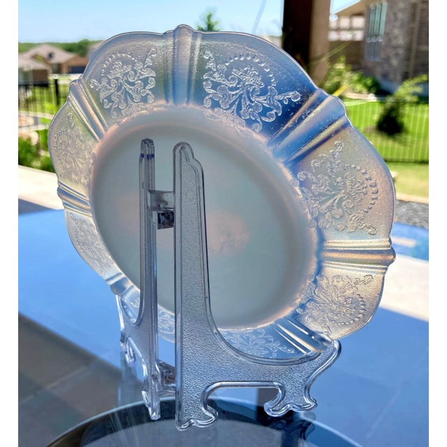 Circa 1930 MacBeth-Evans American Sweetheart Bread & Butter Plates in Monax Aka Opalescent White- Set of 6 For Sale - Image 4 of 13