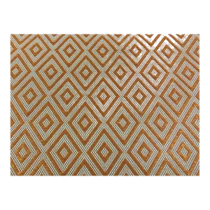 Lalla Diamond Indoor Outdoor Fabric Orange White Versatile Woven Fabric With Diamond Motifs Shown in Terracotta