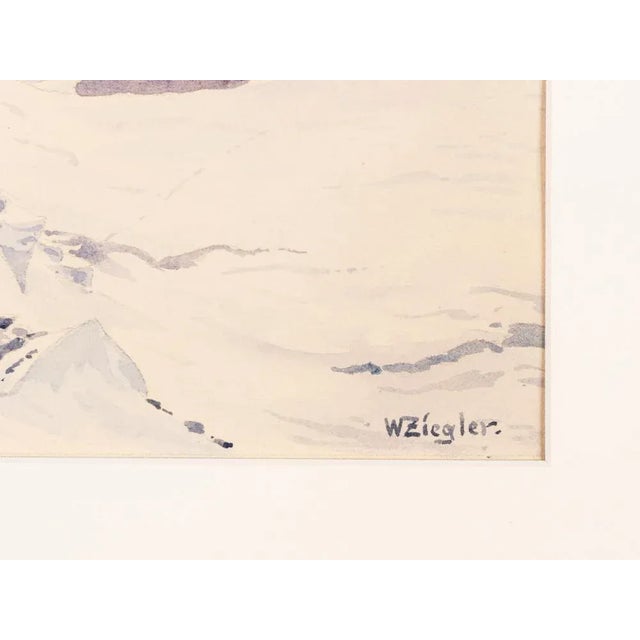 Walter Ziegler, Gebirge, Gouache on Thick Paper For Sale - Image 7 of 11