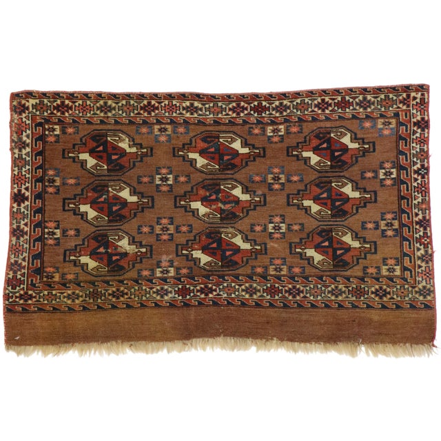 Antique Tekke Yomud Yomut Saryk Chuval Rug Bag Face - 2' X 3'4" For Sale In Dallas - Image 6 of 9