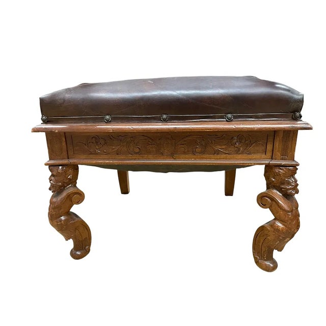 Late 19th Century Large Pair of French Calver Dining Armchairs Leather Fabric For Sale - Image 13 of 16