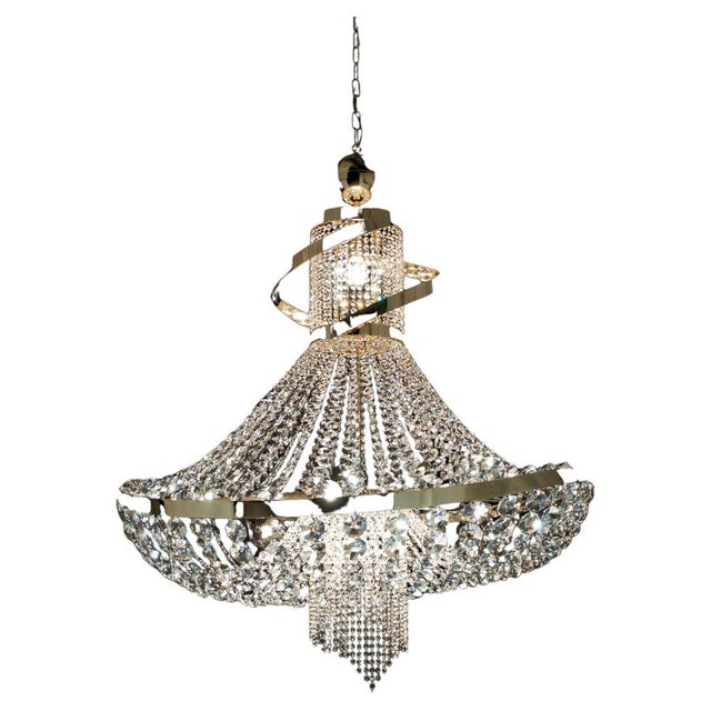 Glass Dancer 6 Lights Cascading Chandelier in Polished Chrome and Glass by Aggiolight For Sale - Image 7 of 7