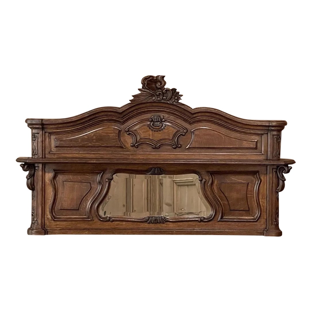 Antique Country French Wall Panel With Shelf and Mirror Chairish