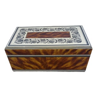 One of a Kind Artist Made Decorative Faux Tortoise and Pen & Ink Box For Sale