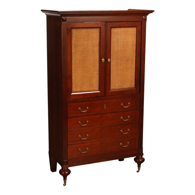 Grange French Louis Philippe Cherry Cane Door Armoire Cabinet For Sale