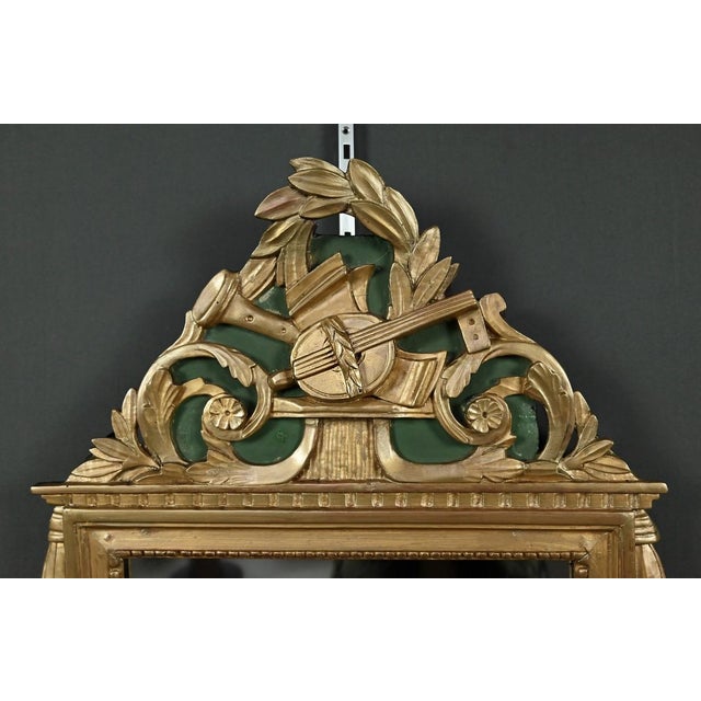 Antique Louis XVI Style Giltwood Mirror, 1890s For Sale - Image 6 of 13
