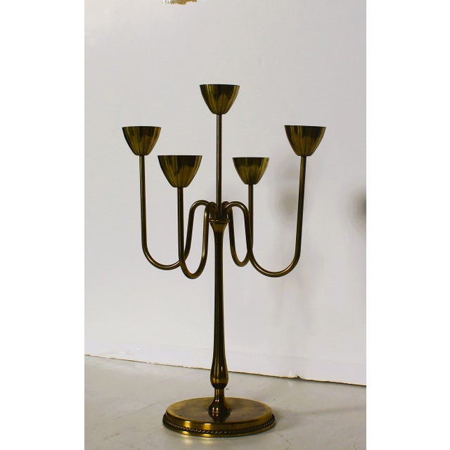 Brass Candelabra by Gunnar Ander for Ystad Metall, 1970 For Sale - Image 3 of 13