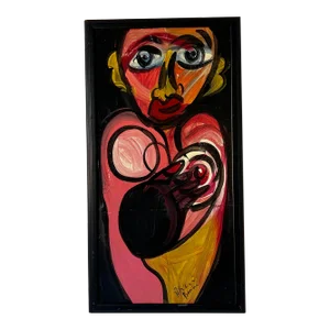 1980's " Nude Lover " Abstract Painting by Piter Keil